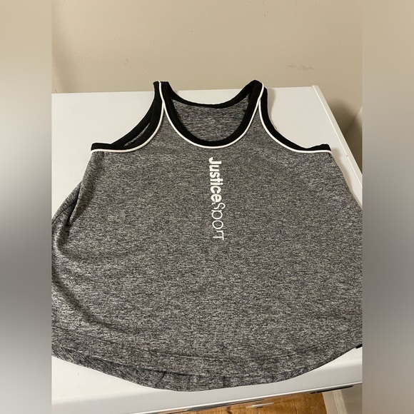 Justice sport top size 14/16 black grey - Picture 1 of 4